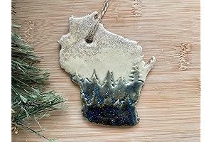 Ceramic Rustic Woodland Ornament - Handcrafted Vintage Christmas Decoration