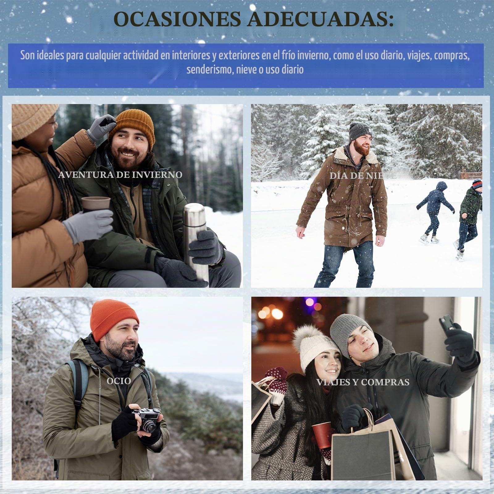 Botas de Nieve hombre Invierno Trekking Senderismo Botines hombre Cálidas Piel Forro Zapatos de Senderismo Antideslizantes Zapatos