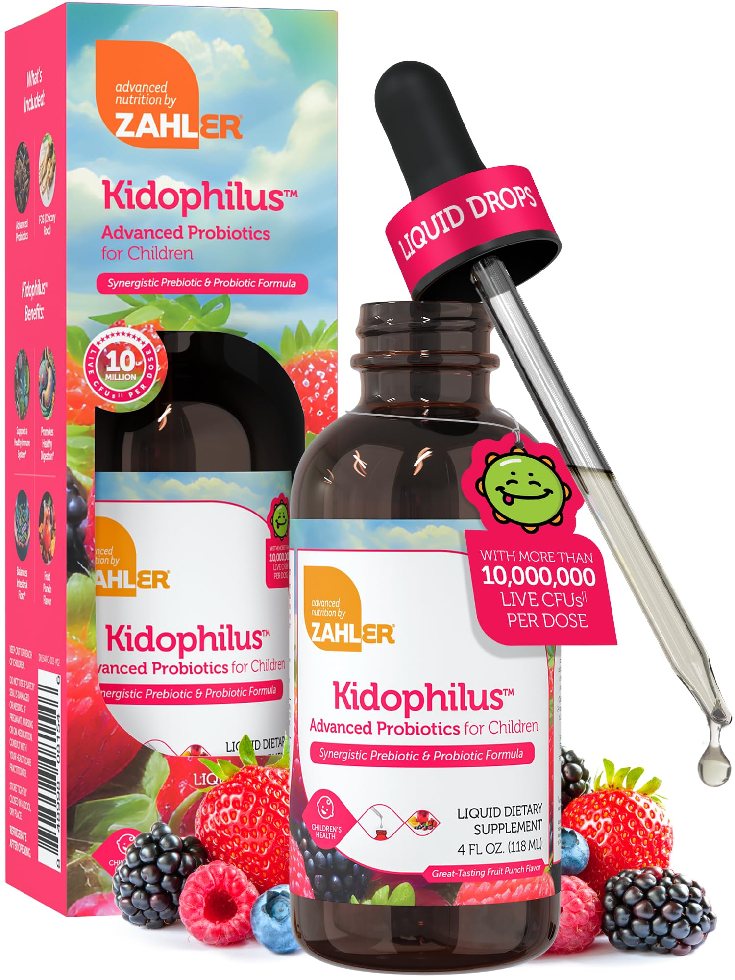 Kidophilus Liquid, Advanced Kids Probiotic, Liquid Probiotics for Kids, Great Tasting Kids Probiotics Drops, 118ml