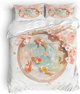 Bathtub Goldfish Bed Linen Set 155 x 200 cm 3-Piece Animal Microfibre Bed Set, 1 Du…