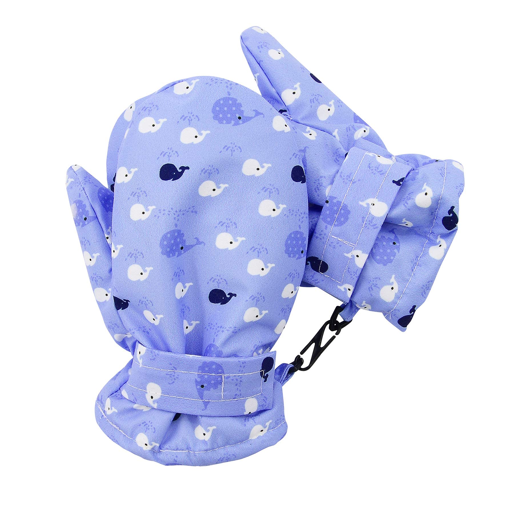 Zando Toddler Mittens Winter Ski Gloves Waterproof Snow Warm Infant Fleece Gloves with String for Toddler Boys Girls Little Whale M