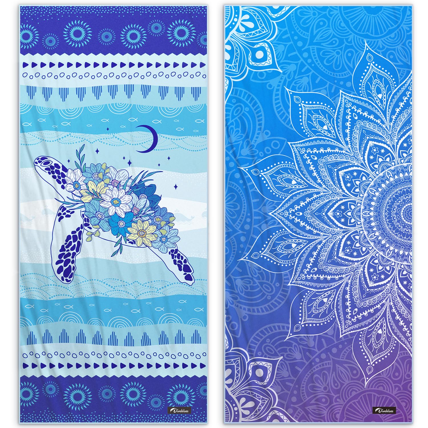 Diveblues Microfiber Beach Towel Fast Drying, Extra Large 71" x 32" Sand Free Beach Towel Super Lightweight Towels for Swimming Pool, Camping, Picnic, Yoga Gym Sports