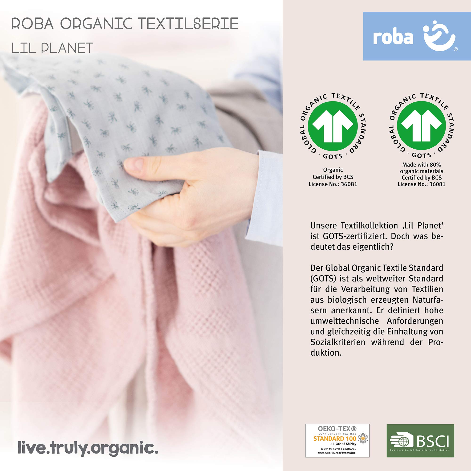 roba 227S05T3 Geschenkset Bio-Jersey Schlafen Klein, grau