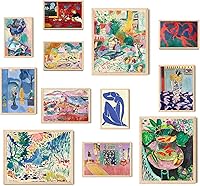 Aroutde Matisse Canvas Wall Art Prints Set of 12 - Vintage Colorful Abstract Posters Unframed for Bedroom Living Room Collage Decor