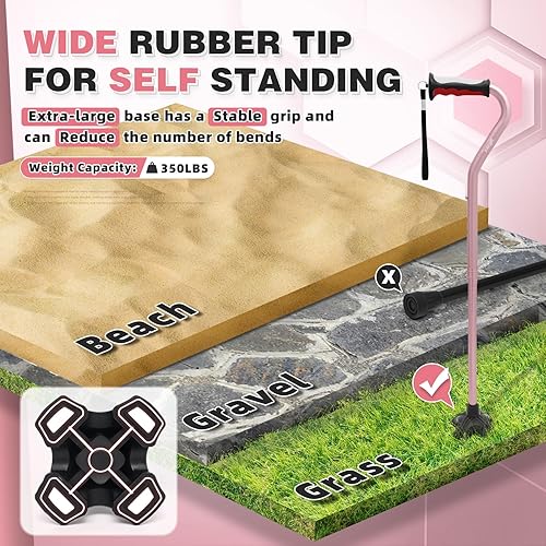 Miniatura 6 de BigAlex Bastón plegable para hombres y mujeres, barra de estabilidad ajustable para movilidad, resistente, plegable, ligero, ayuda de viaje portátil