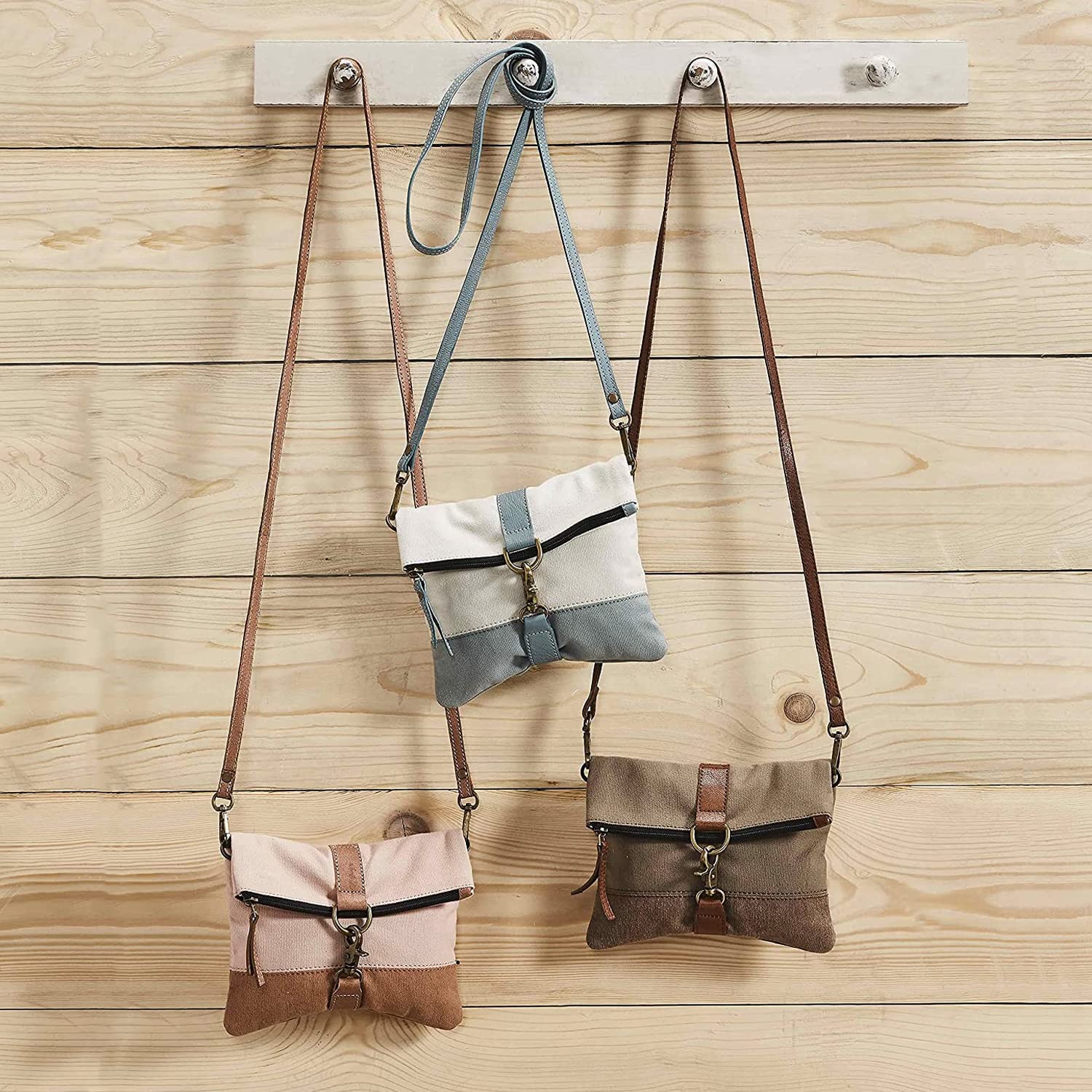Mona B Canvas Small Sling Crossbody Bag with Stylish Design for Women - Green 4