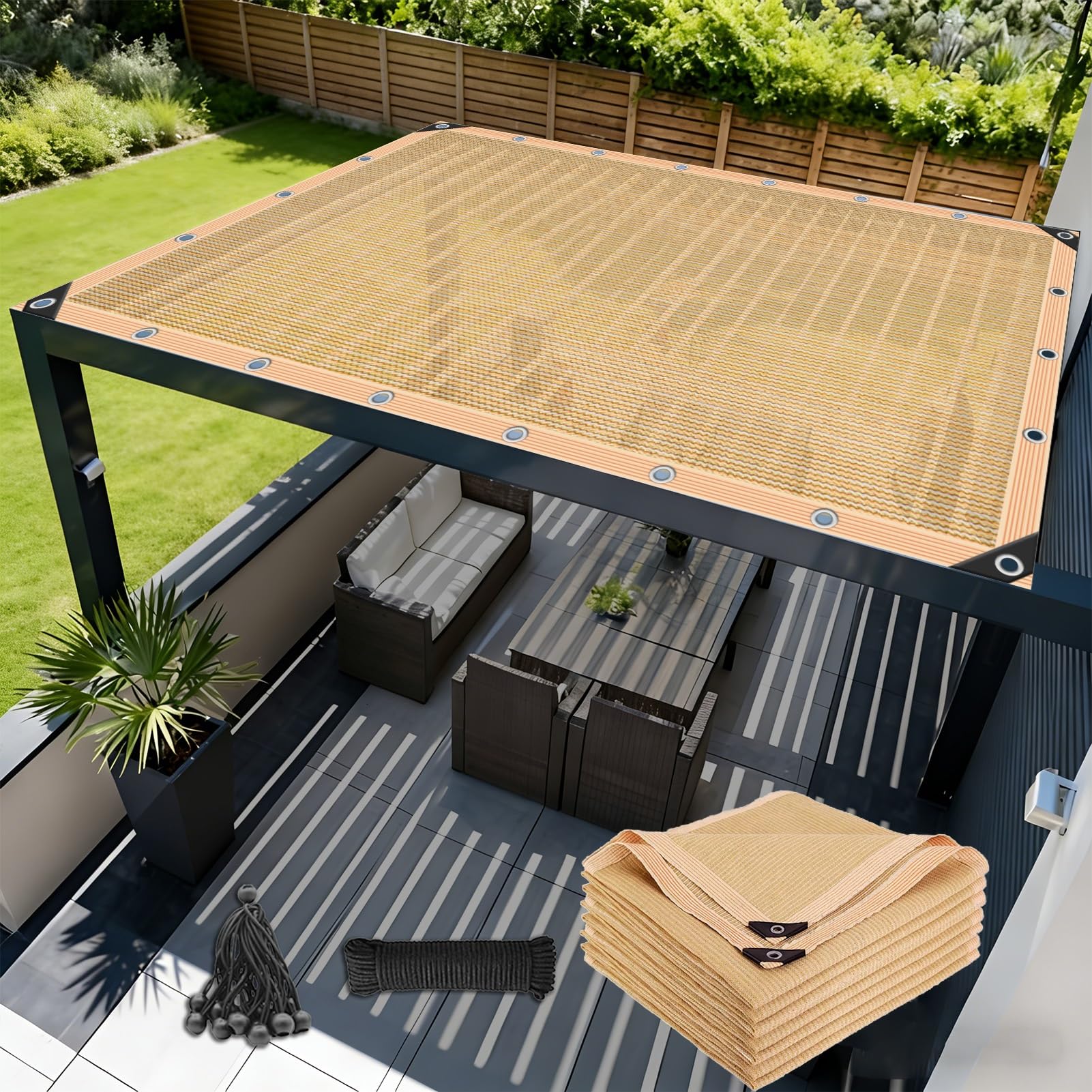 Pare-soleil de qualité supérieure en tissu durable pour porche et extérieur moderne