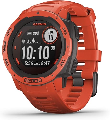 Garmin Instinct Solar - Reloj inteligente resistente para exteriores alimentado por energía solar, aplicaciones deportivas integradas y monitoreo de