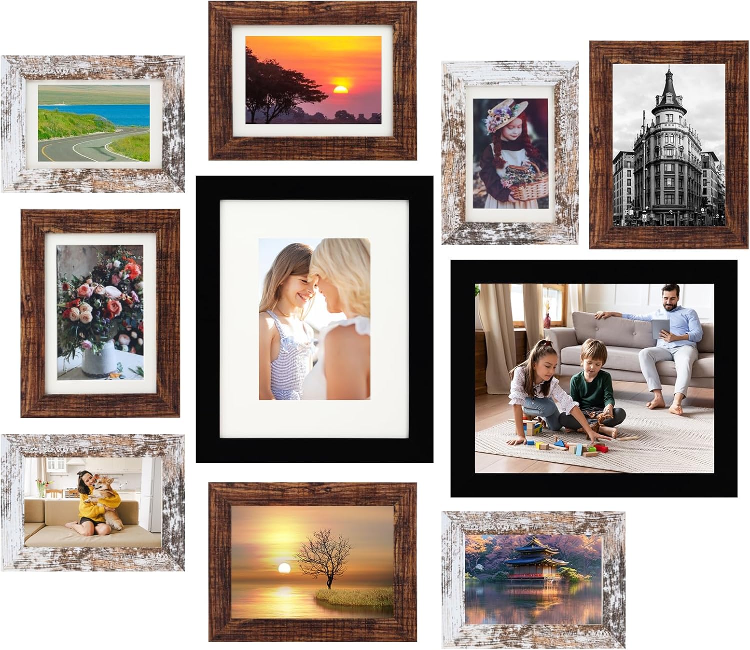 Picture Frames Set of 10, Photo Frame Set with 4×6 5x7