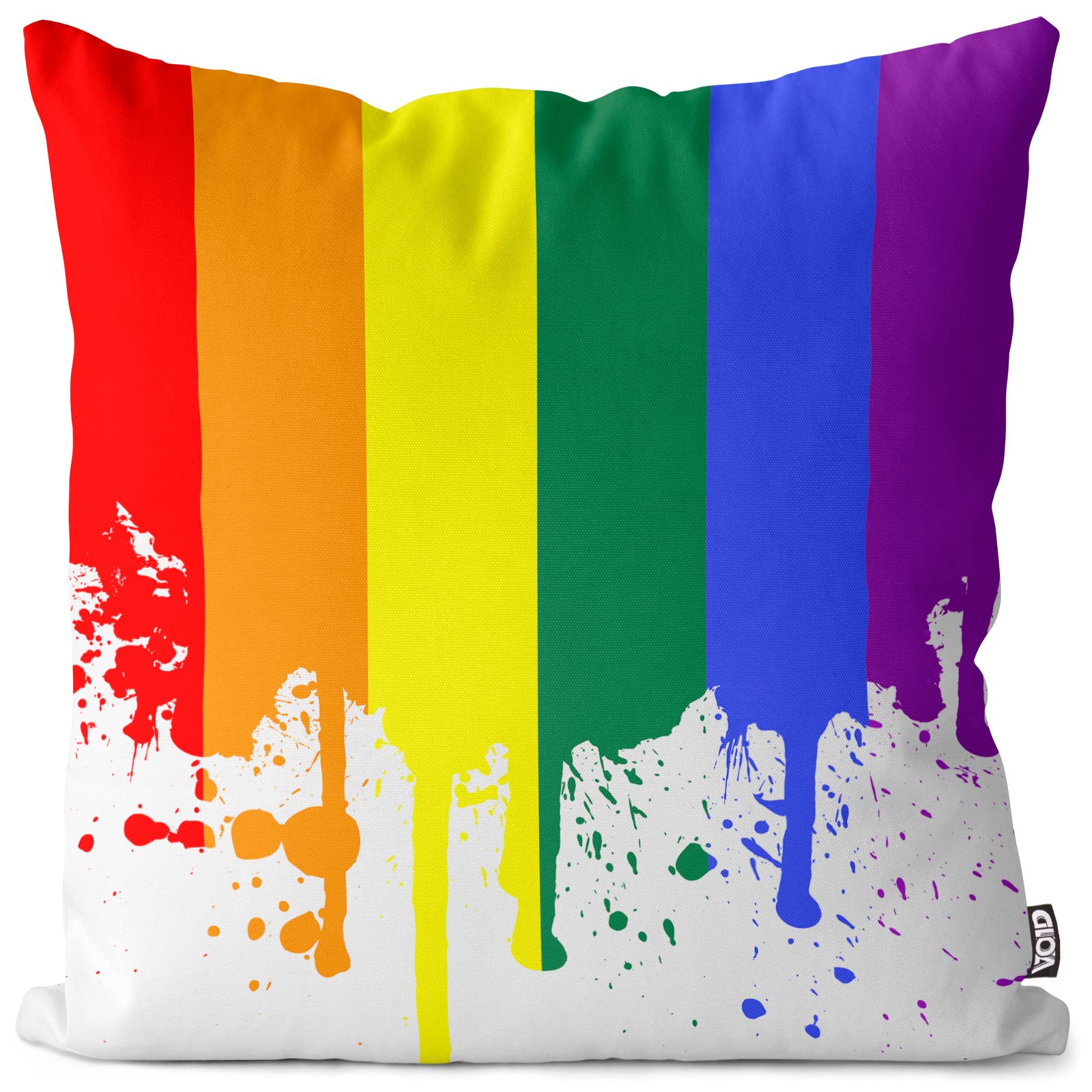 VOID Flaga tęczy poszewka na poduszkę do użytku na zewnątrz wewnątrz Rainbow, rozmiar poduszki: 60 x 60 cm
