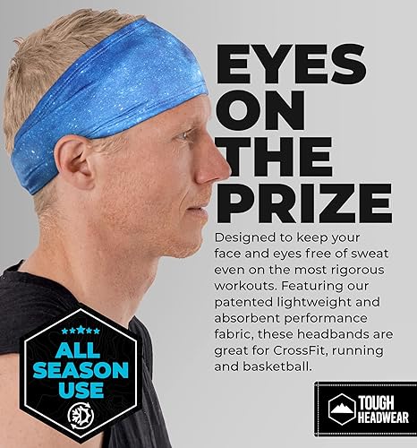 Miniatura 2 de Tough Headwear - Banda de sudor para hombre, bandas de entrenamiento, banda deportiva para hombre, bandas atléticas para hombre, banda de sudor para