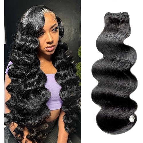 12A Human Hair Bundles 20 Inch 1 Bundle 65g Body Wave Bundles Human Hair Body Wave Bundles 100% Unprocessed Brazilian Virgin Hair Hair Extensions Weave Human Hair Raw Bundles Natural Black