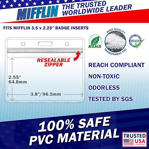 Miniatura 4 de Mifflin - USA - Soporte horizontal de plástico para tarjetas con clip de metal y correas de vinilo (transparente, 3.5 x 2.25 pulgadas, paquete de