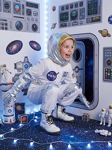 Miniatura 3 de Disfraz de astronauta para niños, disfraz de piloto para niños y niñas, traje espacial para disfraz de Halloween