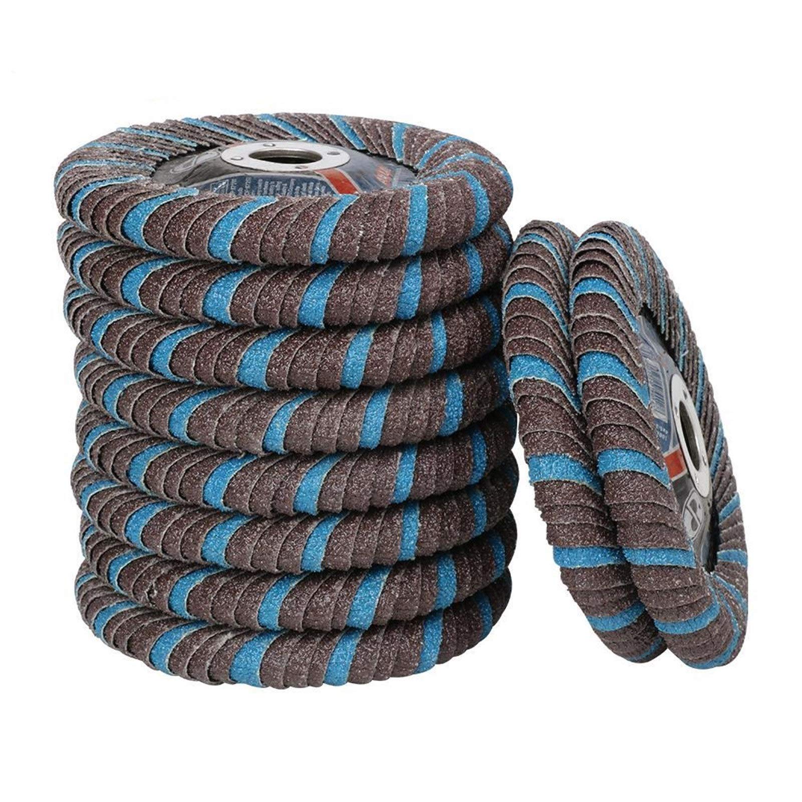 Mola, Ruote a Disco Lamellare Dischi Abrasivi per Levigatura Di Metallo, Legno, Lucidatura, Pulizia Della Fusione, Utensili Abrasivi/125Mm/10Pcs