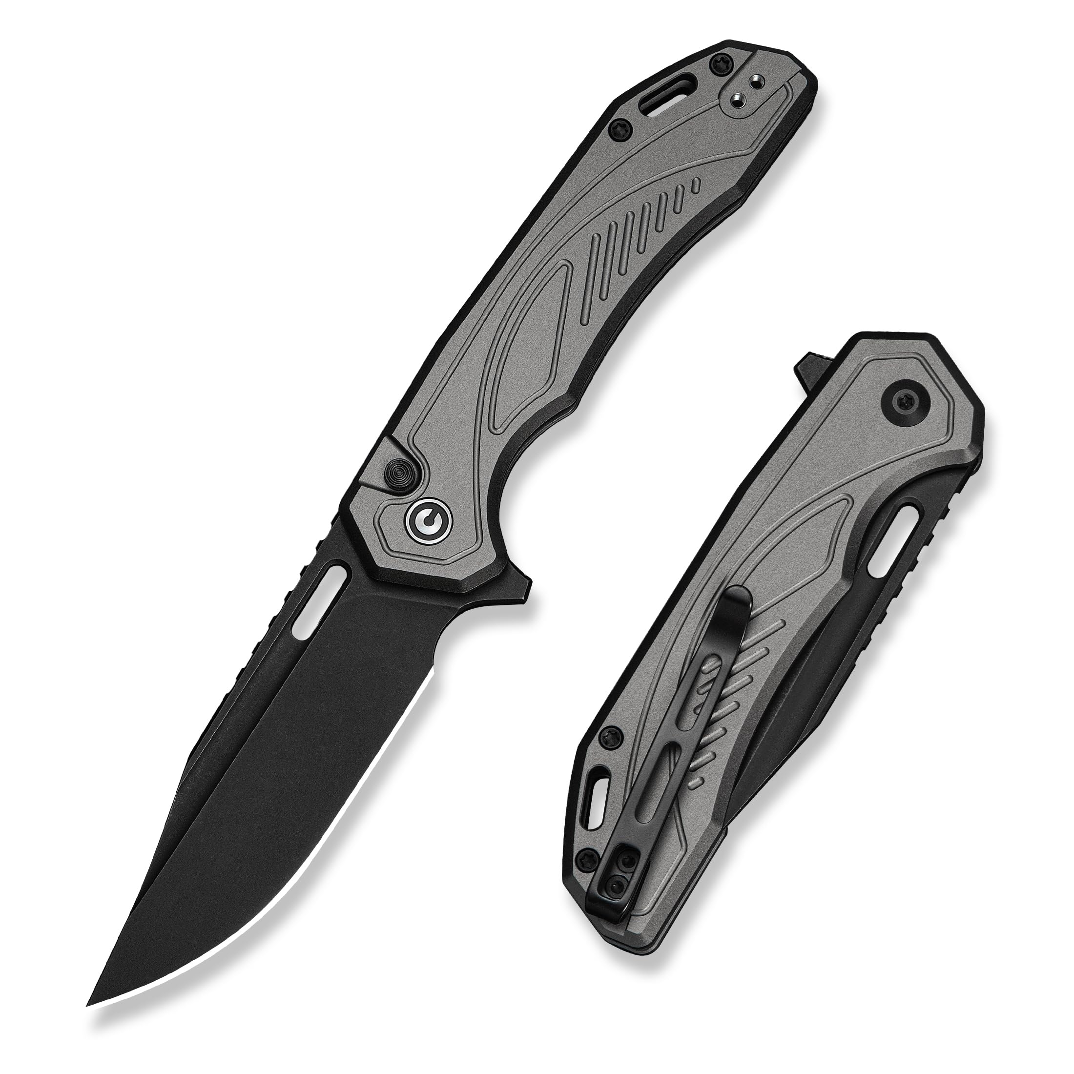 CIVIVI Zelthara Pocket Knife, 3.3" 14C28N Blade, Gray C25076-2 | Textured Aluminum Handle…