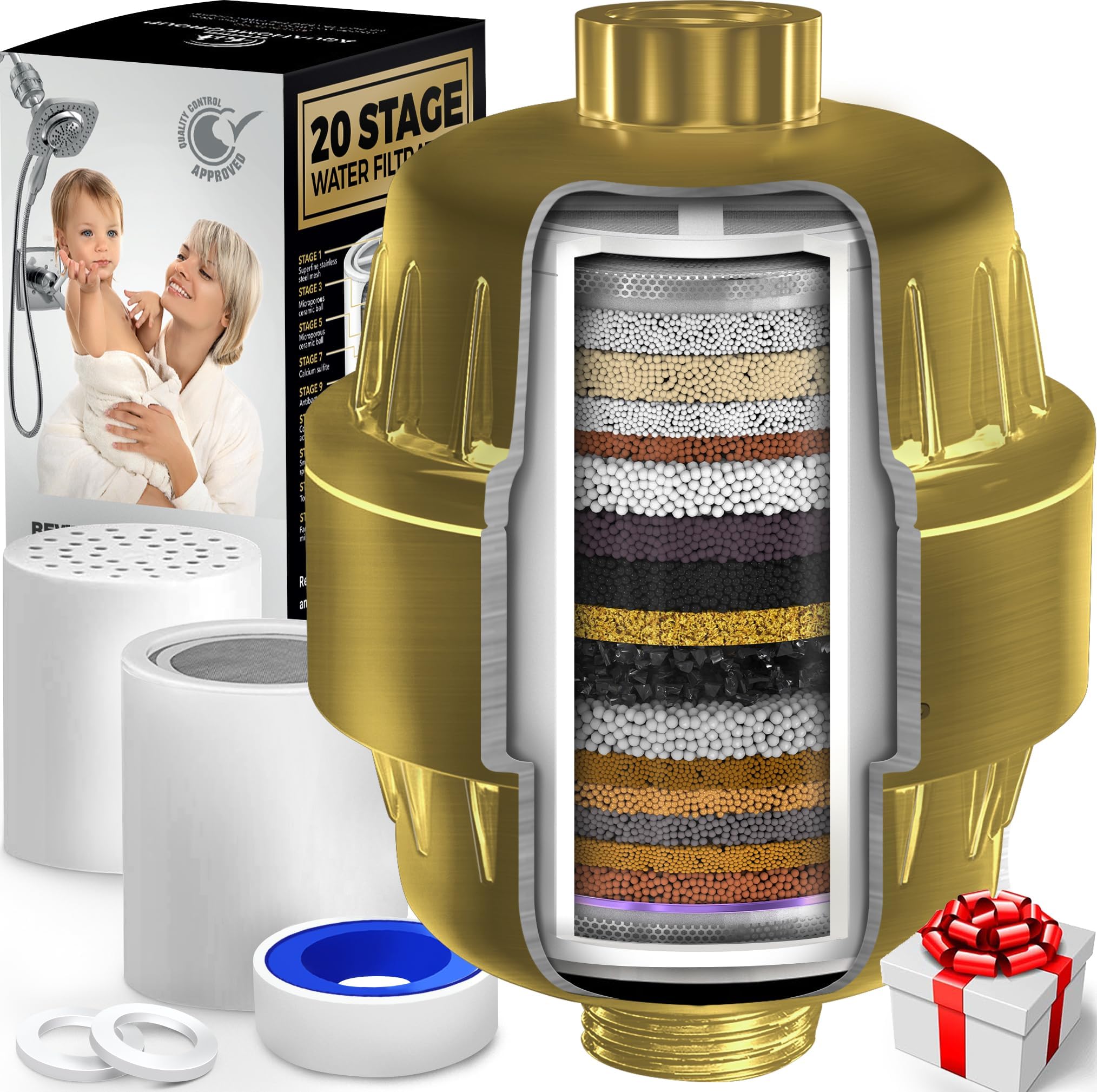 AquaBliss High Output Revitalizing Shower Filter - Reduces Dry Itchy ...