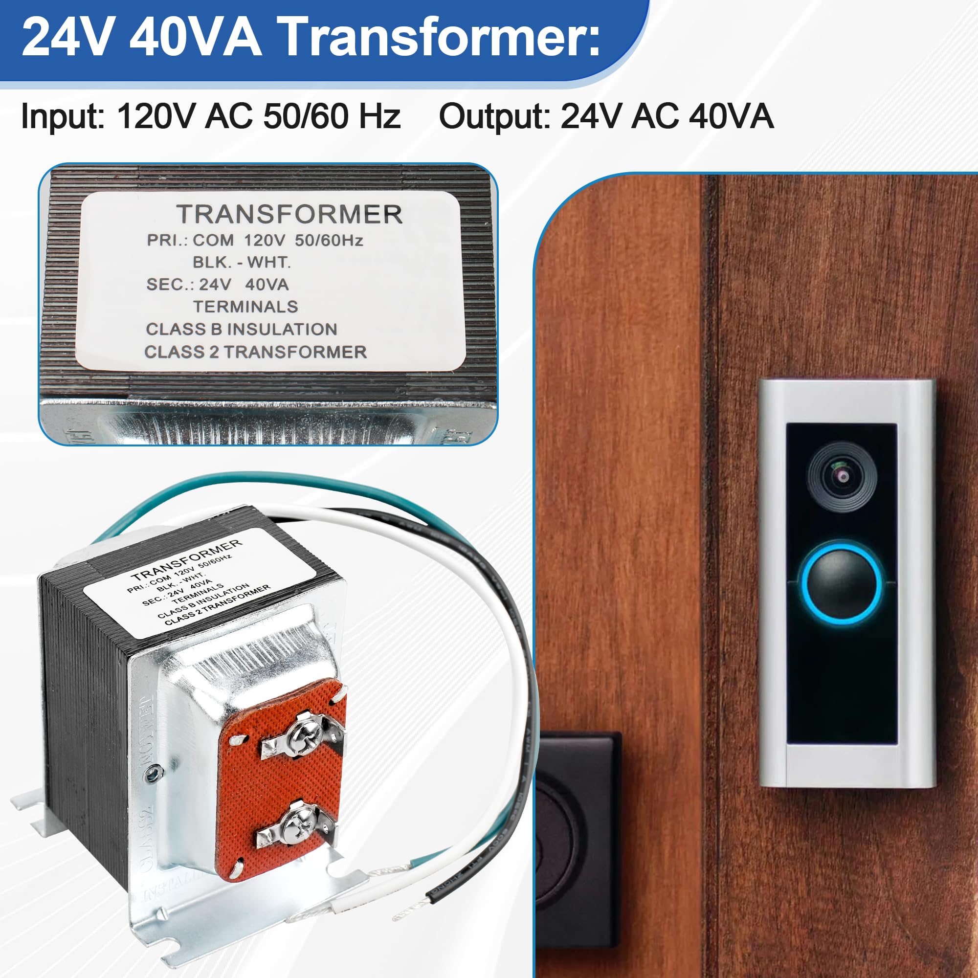 Doorbell Transformer 24v 40va 24v 40va Plug In Transformer 24v