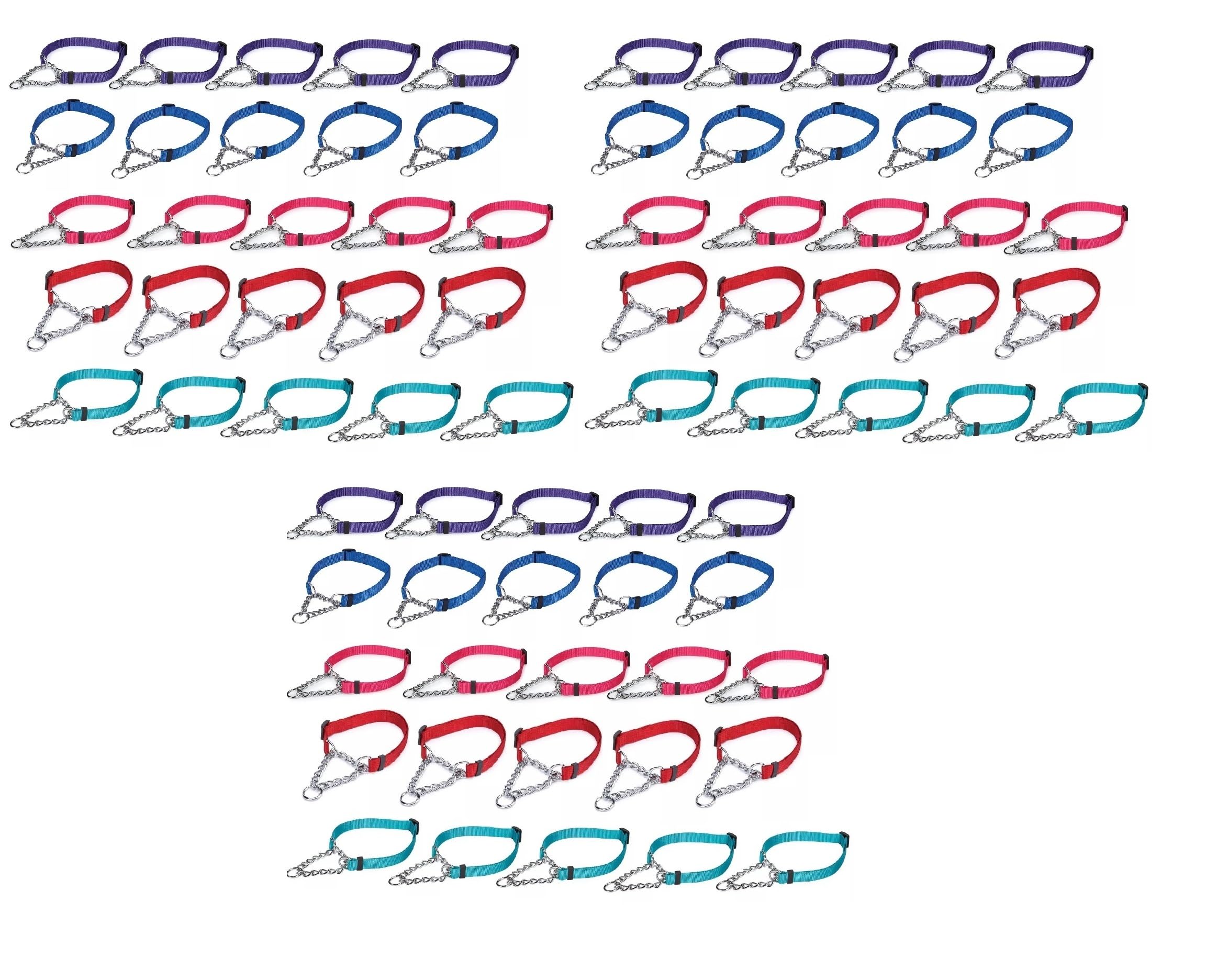 Dog Collar Chain Martingale Bulk Packs Vet Shelter Rescue Makes Great Donations (Medium - 100)