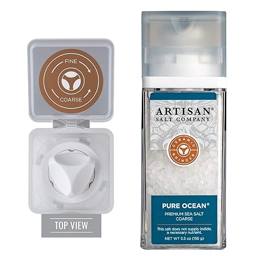 Miniatura 4 de SaltWorks Pure Ocean Premium - Tarro de molinillo artesanal, grueso y artesanal, sal marina, 5.5 onzas