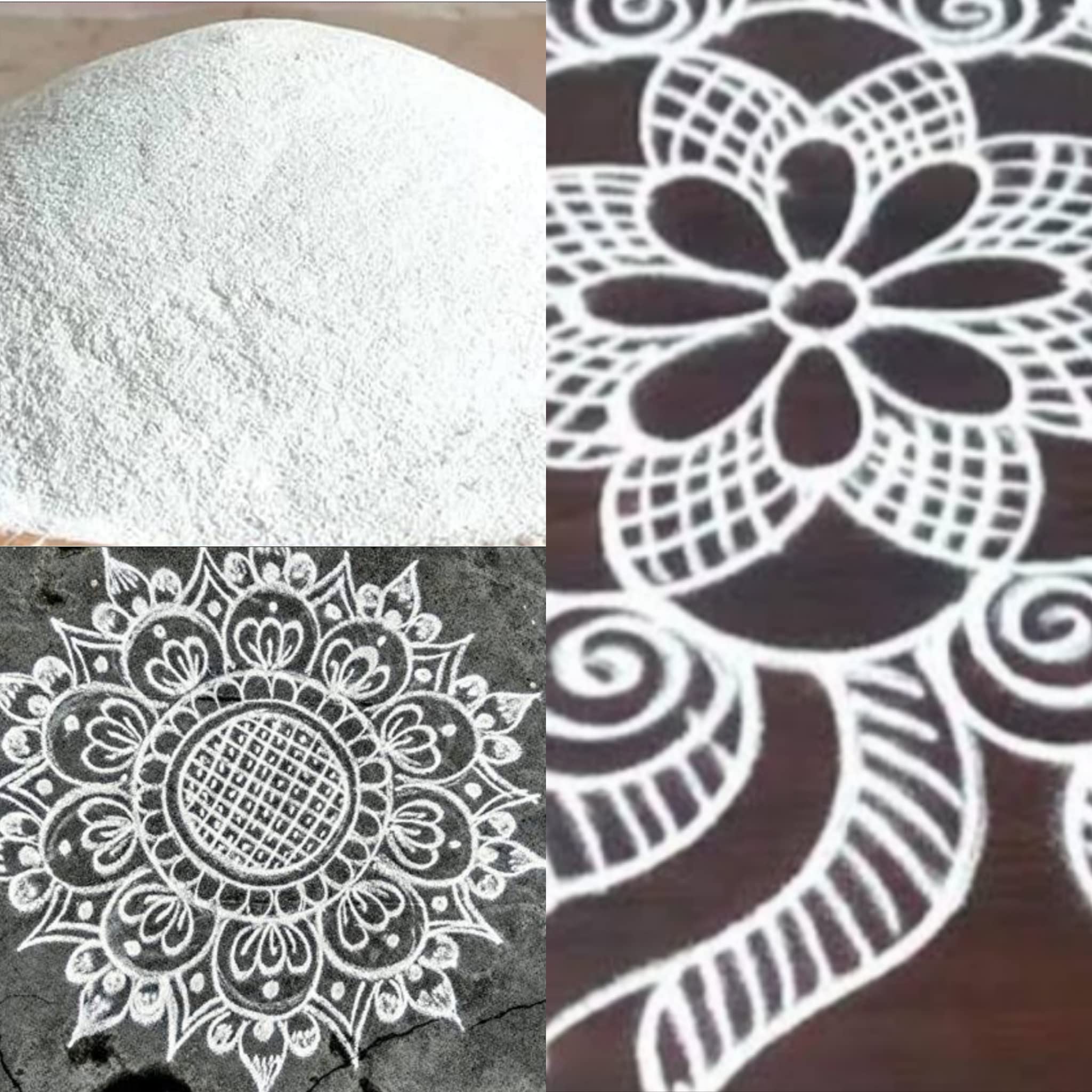 Homemade Pure White Rangoli Powder 1000grm/kolam Powder/Muggu Pindi firstQuality, 1kg/ ns tamizhi supermart