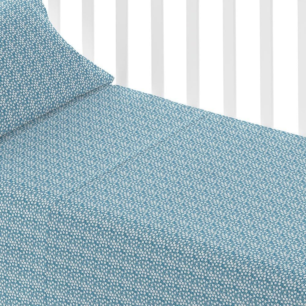 TRAMAS+ Juego Sábanas Cuna 60x120 Cama Infantil Minicunas Set Sabanas 50x80 Algodón Super Suave Ropa Cama - Cuna - 60x120cm, Caballitos Celeste — view 14