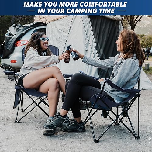 Miniatura 2 de Silla plegable de campamento de playa al aire libre con soporte para tazas, bolsillo de almacenamiento, bolsa impermeable, silla con brazos para