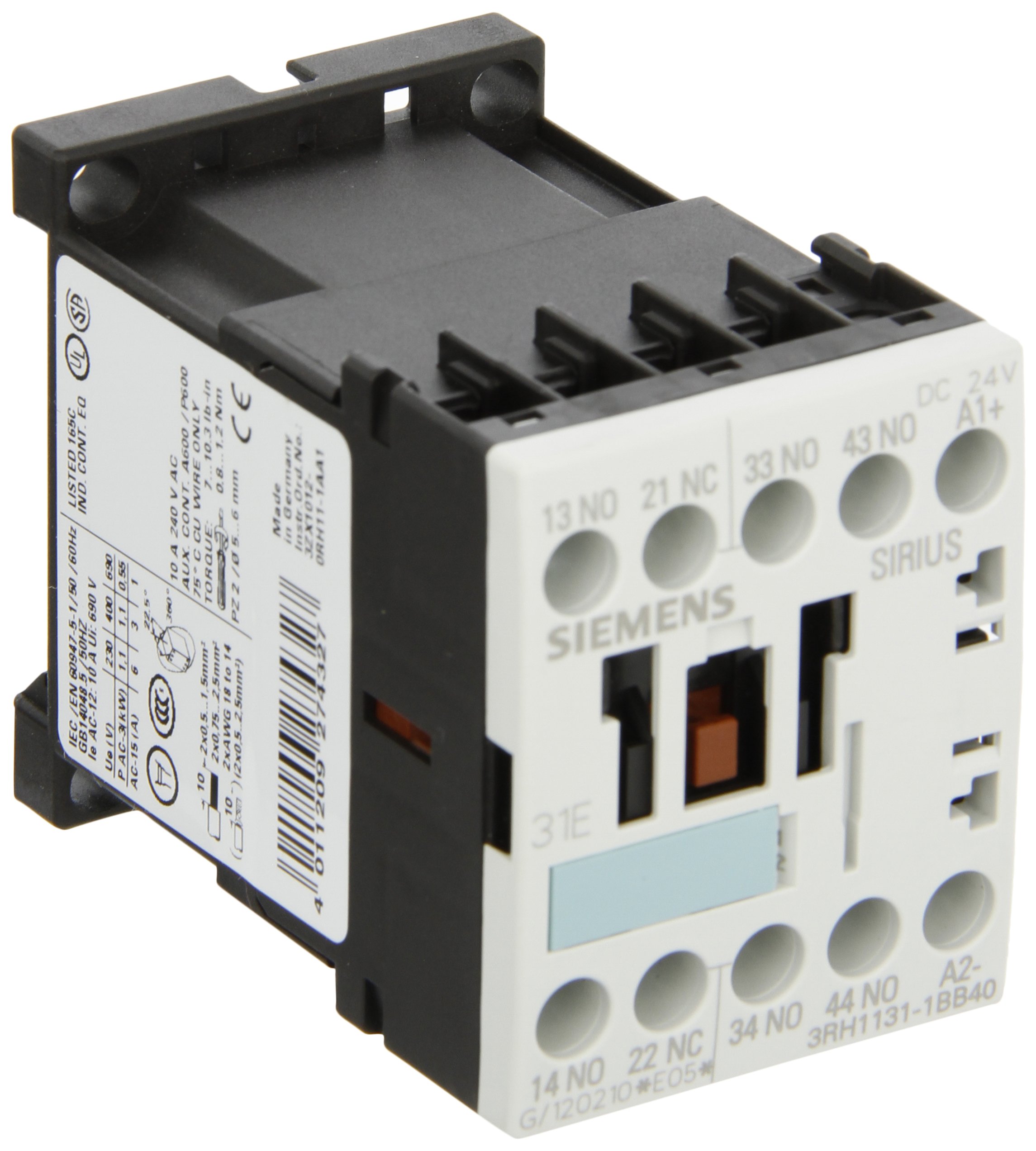 Relais de commande Siemens 3RH11 31-1BB40 S00 24V CC 3NO+1NC