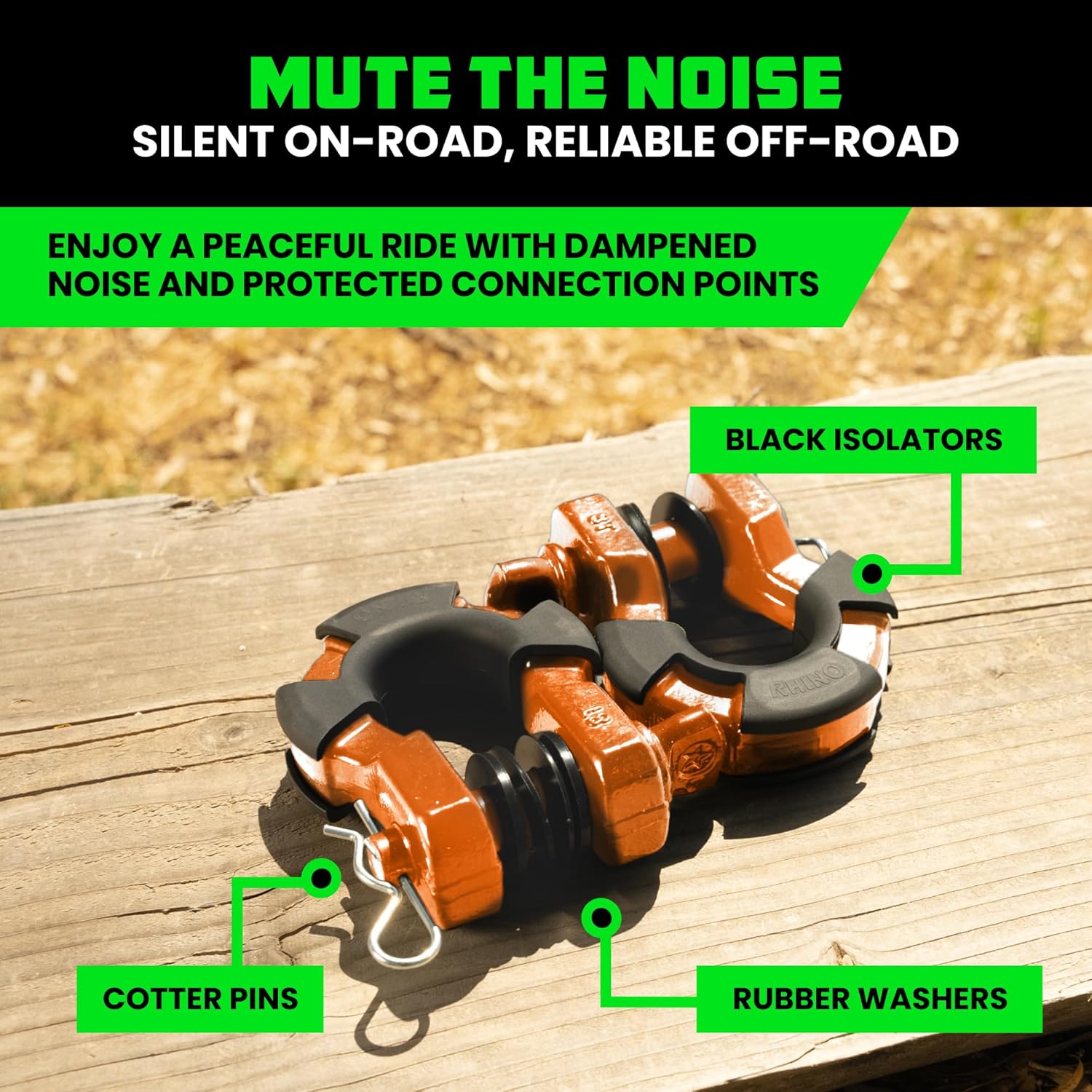 Rhino USA Super D Ring Shackles (2-Pack) - 70,548lb Break Strength – Heavy Duty 3/4" Clevis Shackle with 7/8 Pin for Towing & Off-Road Use - Pairs with Tow Strap for Vehicle Recovery (Orange) - Image 5