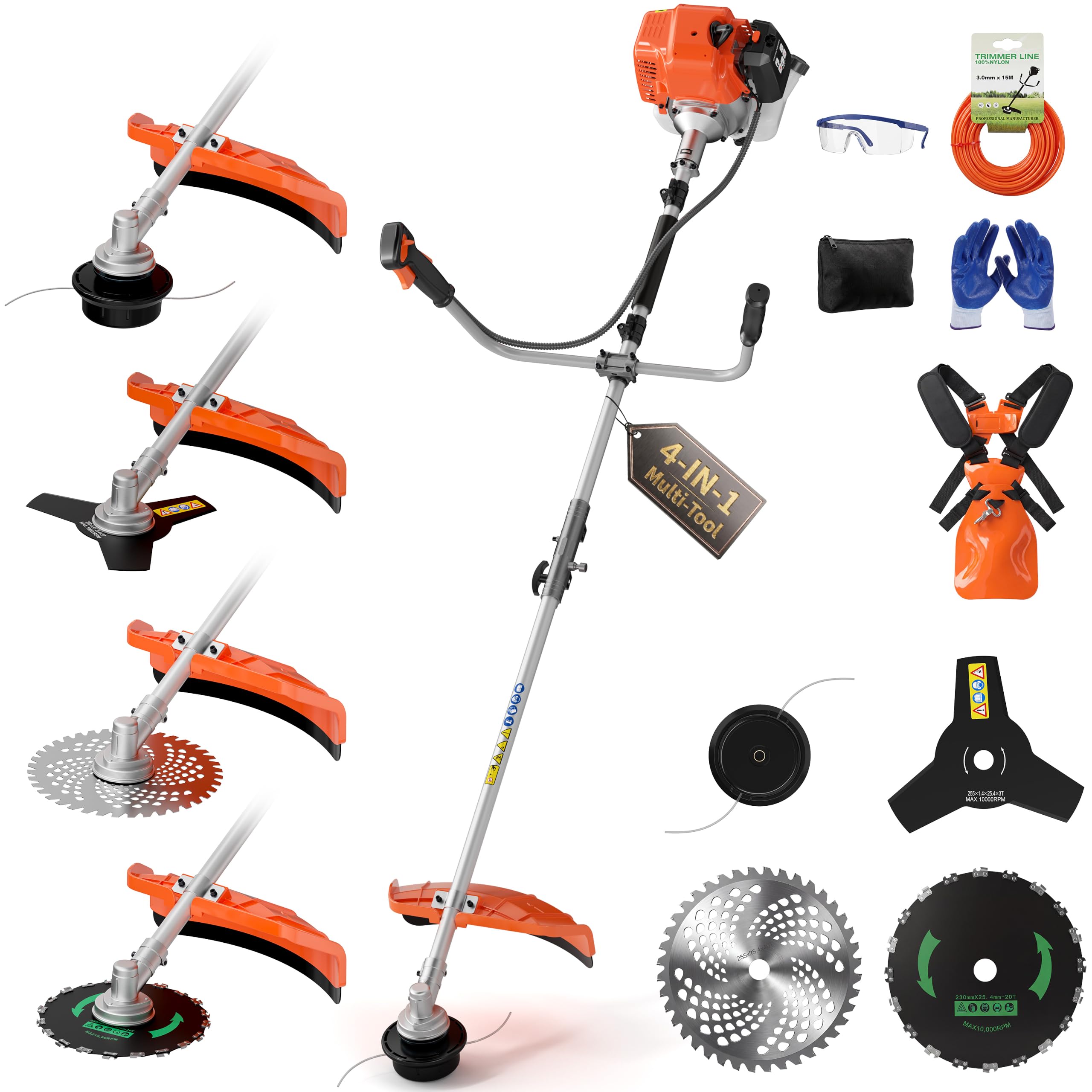 Relxxon 52cc 4-in-1 Gas Weed Eater and Brush Cutter
