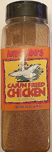 Andy Roo's Cajun Frito Condimento de Pollo, 24 onzas a granel coctelera (sin MSG, todas las especias naturales)