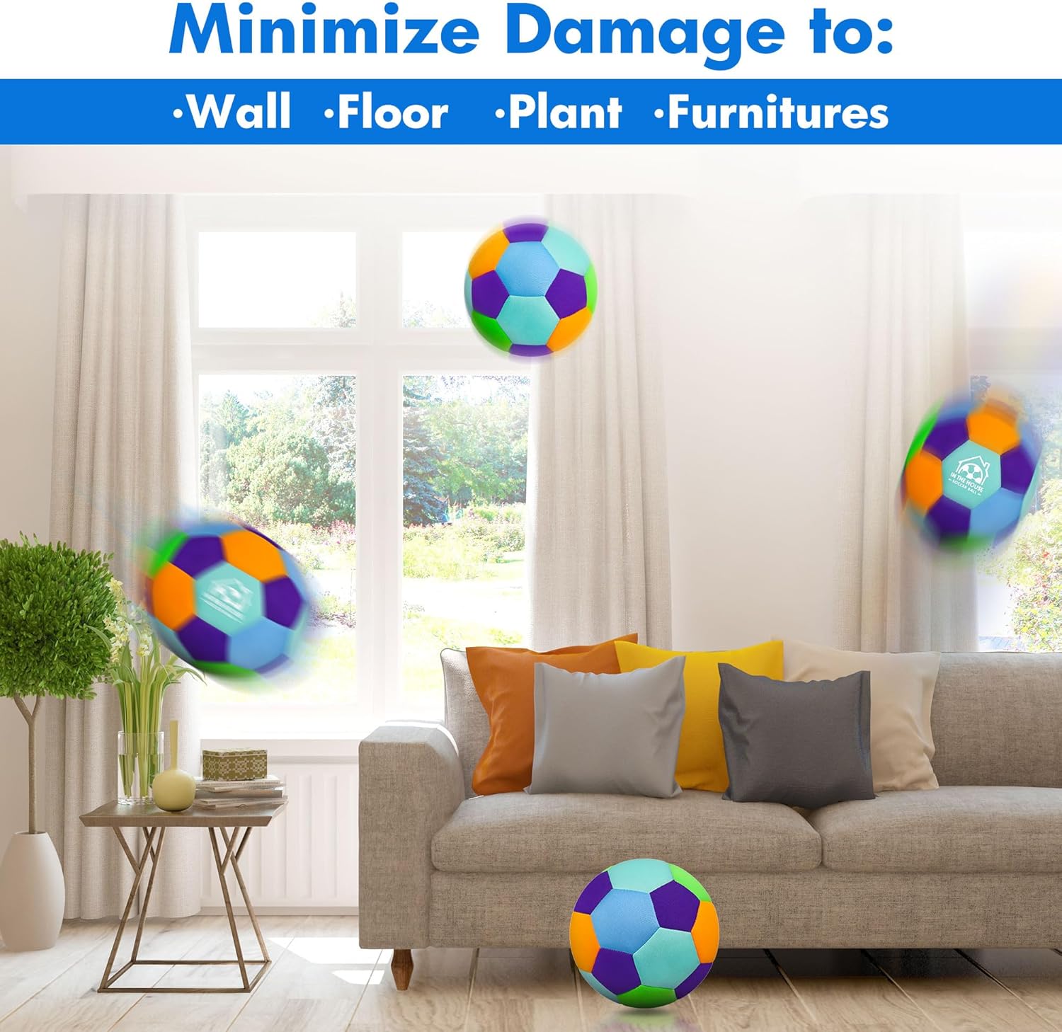 Soft Indoor Soccer Balls Size 4 - Kids Soccer Ball for Inside House and Yard - Fun Soccer Gifts for Kids Boys Girls Dribble Juggling Skills Practicing Birthday Easter Christmas