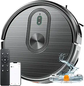 Robot Vacuum and Mop Combo, 2 in 1 Mopping Robotic Vacuum with Schedule, App/Bluetooth/Voice, Max Suction 3200Pa, Self-Charging Robot Vacuum Cleaner, Slim, Ideal for Pet Hair, Hard Floor, Carpet