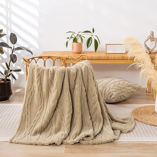 Miniatura 5 de YUSOKI Manta Sherpa tamaño individual XL, diseño elegante en 3D, súper suave, mullida, acogedora, cálida, gruesa y esponjosa, para adolescentes,