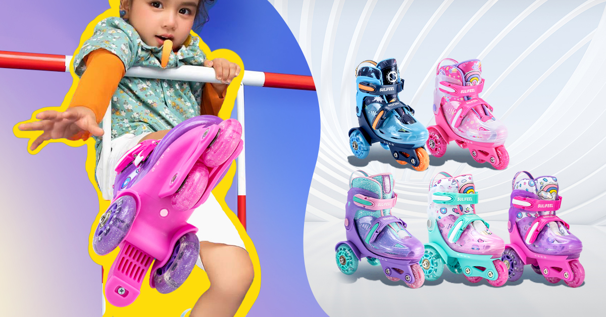 Amazon.com : SULIFEEL Adjustable Toddler Roller Skates for Girls ...