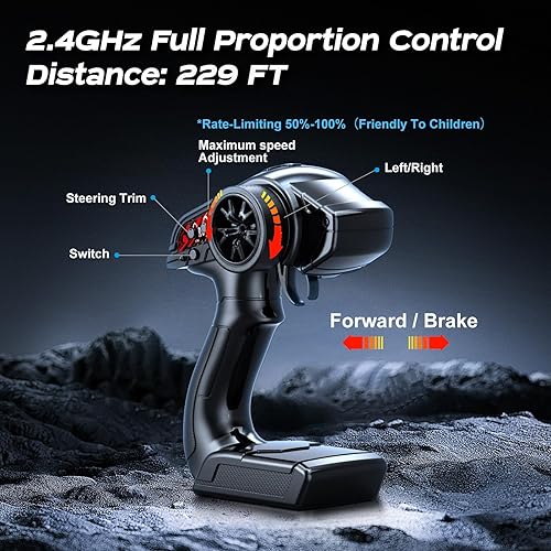 Miniatura 7 de Autos RC 118 de nivel de entrada para adultos y niños, camión de carreras a control remoto todoterreno de 24.9 mih, control remoto 4x4 con 2