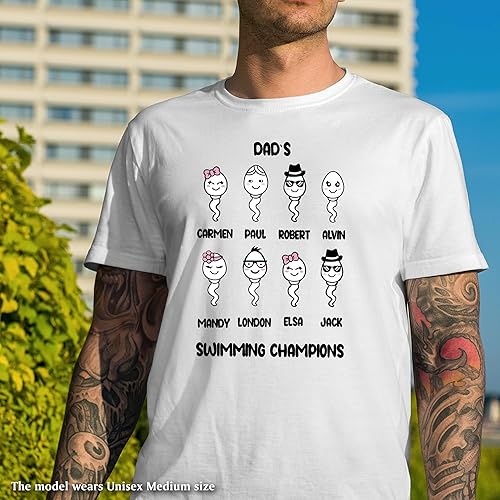 Miniatura 2 de Custom Dad Shirts, Best Fathers Day Gifts From Kids, Dads Swimming Champions, Custom Fathers Day Gifts From Son and Daughter, Personalized Dad and
