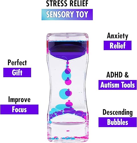 Miniatura 2 de Liquid Motion Bubbler - Juego de 4 piezas de juguetes sensoriales de cuerda elástica, temporizador, juguete de agua y aceite para aliviar el estrés