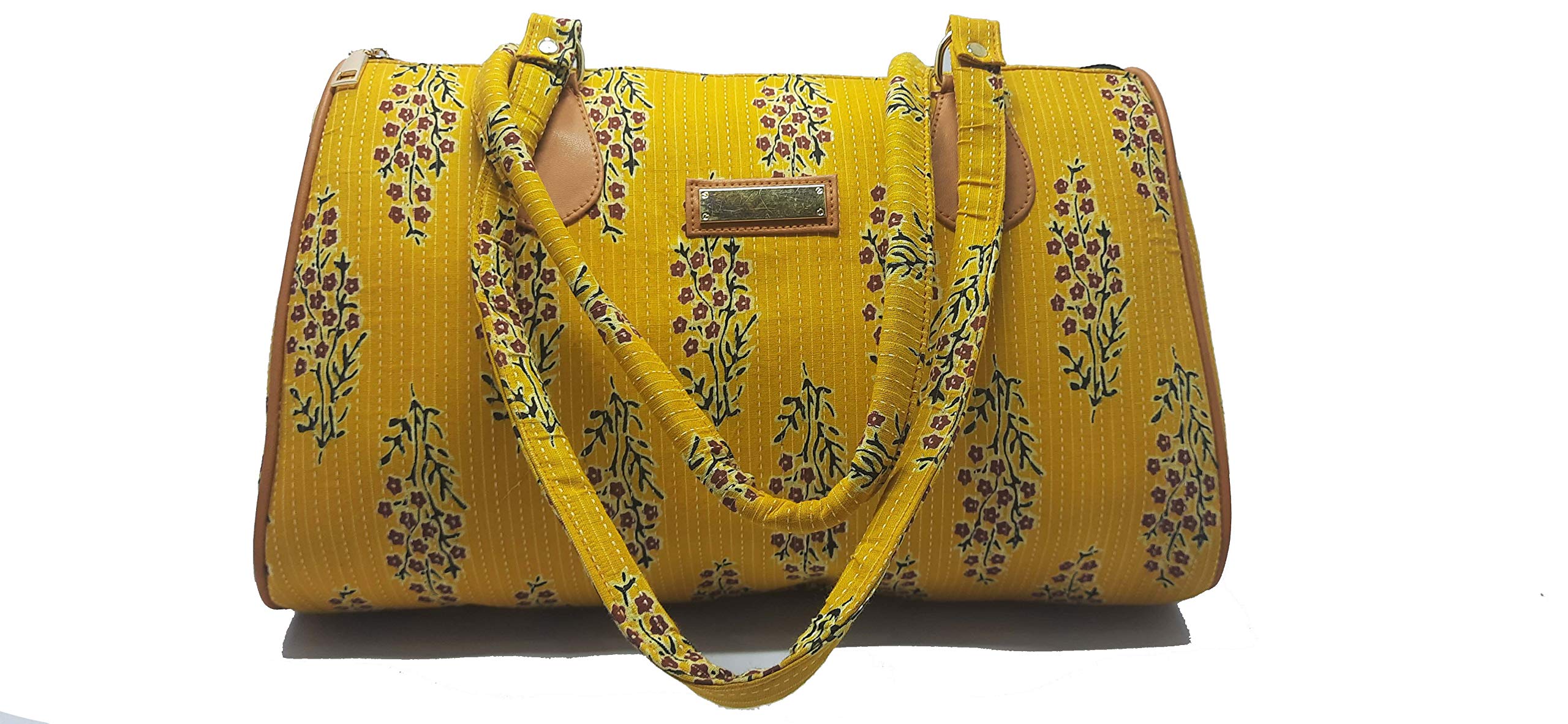 JCG Women's and Girl's Printed HandBag With Adjustable Strap, 2 Compartments With Zip Lock