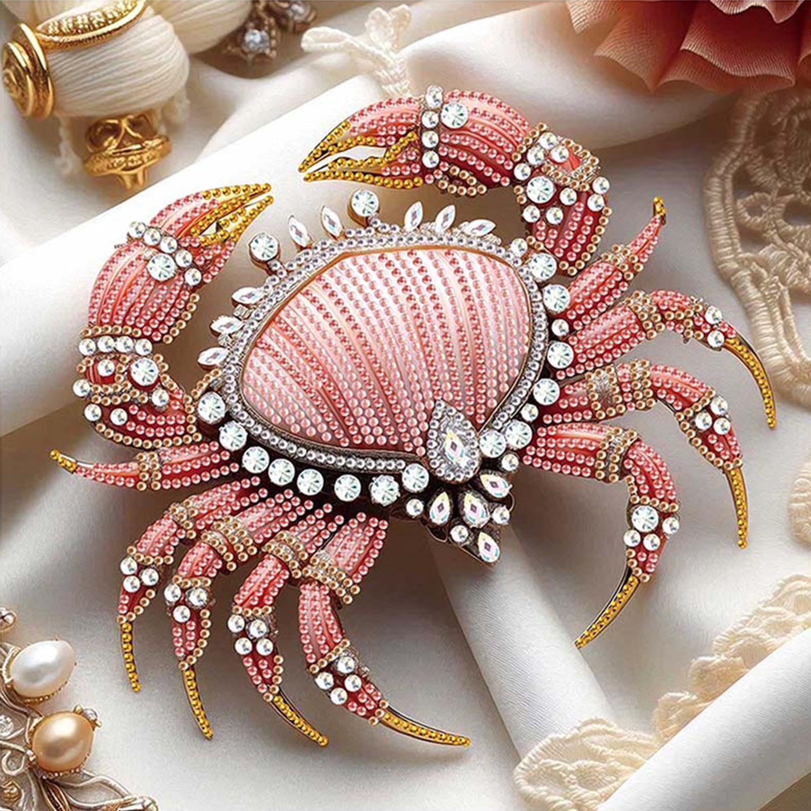 Sh268 Crab 5D Diy Special Shape Partial Drill Dimond Paintings Wall Decor 30X30cm