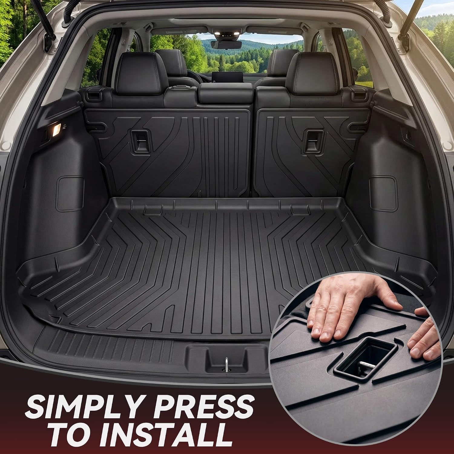 YITAMOTOR Floor Mats for Honda HRV 2027-2023 & Acura ADX 2026-2025, All Weather TPE Rubber Accessories, Custom Fit HR-V Sport/LX/EX-L/Touring Floor Mat & Backrest Protectors & Cargo Liner Full Set
