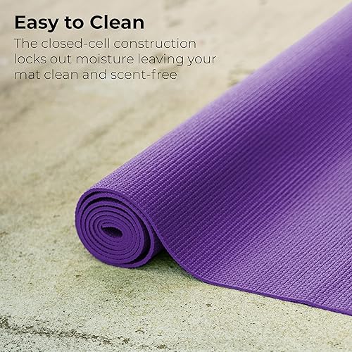 Miniatura 5 de Hello Fit Paquete de 10 tapetes de yoga con correa de transporte, tapete de ejercicio antideslizante de 68 x 24 pulgadas, tapete de gimnasio de