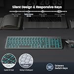 Clavier et souris sans fil SABLUTE, clavier rechargeable mince et silencieux avec souris RGB, combo portable sans fil 2.4G pour ordinateurs Windows et Mac (Gris ardoise)