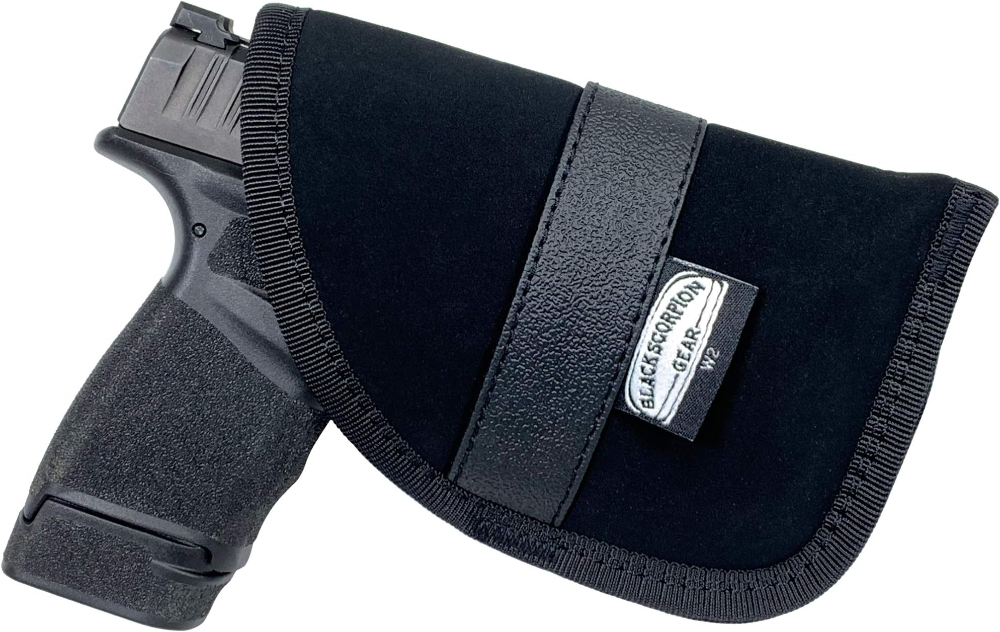 Black Scorpion Gear Concealed Carry, Ambidextrous Handgun Pocket Holster 4'' x 5 3/4'' | fits Most 3.5'' BBL Small 9 mm | Amt Backup; Beretta Nano; Cobra Patriot; Karh CM9, PM9; Kel-Tec P-11