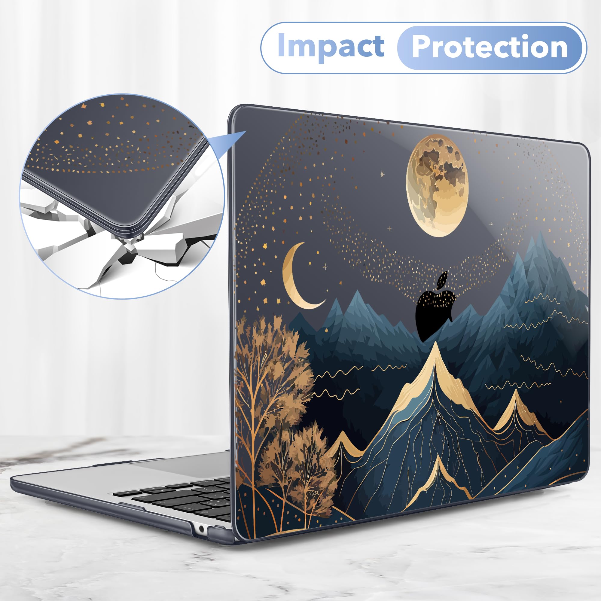 May Chen Compatible con MacBook Air de 13.6 pulgadas 2024 2023 2022 modelo A3113 M3 A2681 M2 Chip, carcasa rígida de plástico para MacBook Air de 13.6 pulgadas con pantalla Retina líquida, tradicional