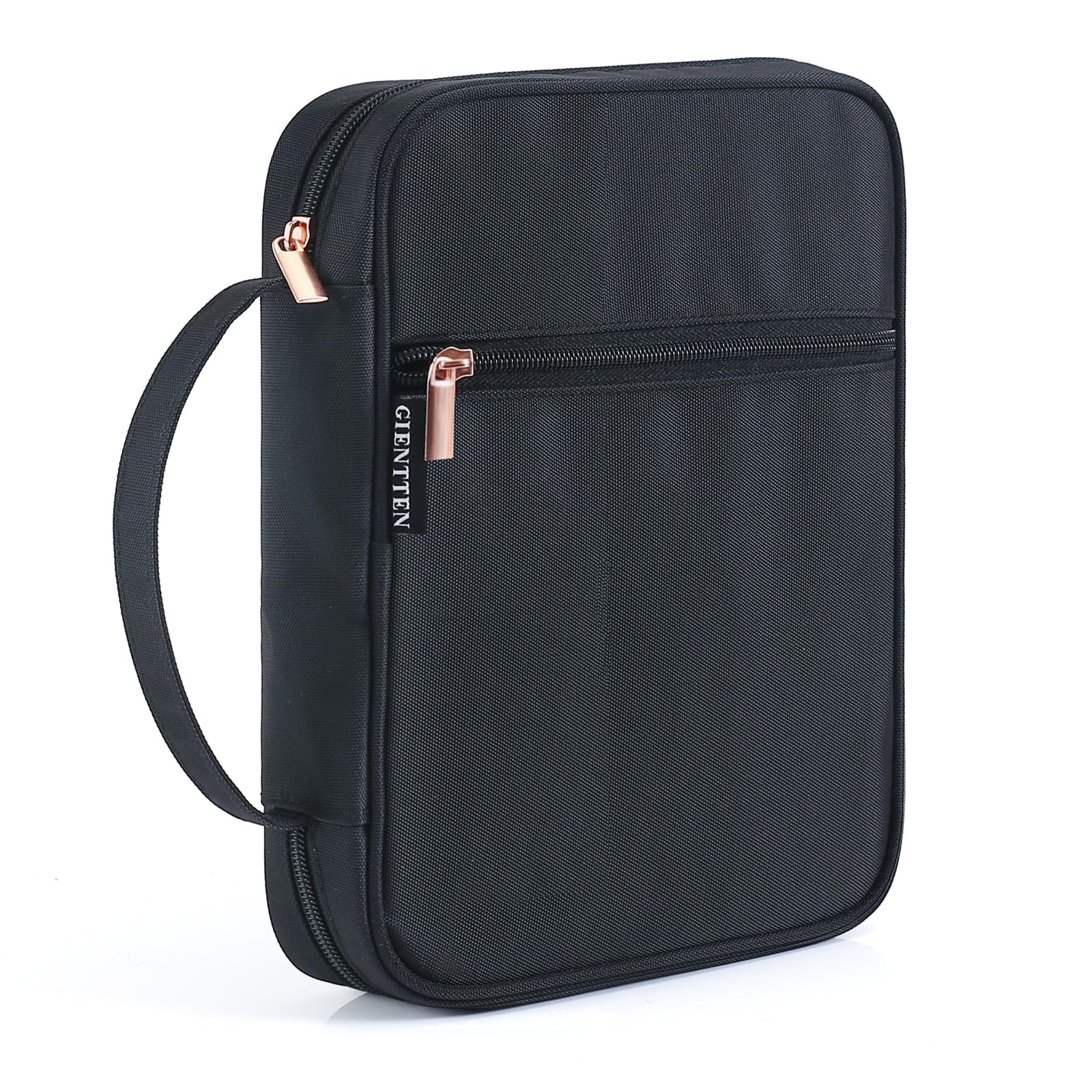 Bible Cover for Women with Flowers Printing, Bible Case, Bible Bag for Study, Book Covers for Womens (600D P600olyester, Black)