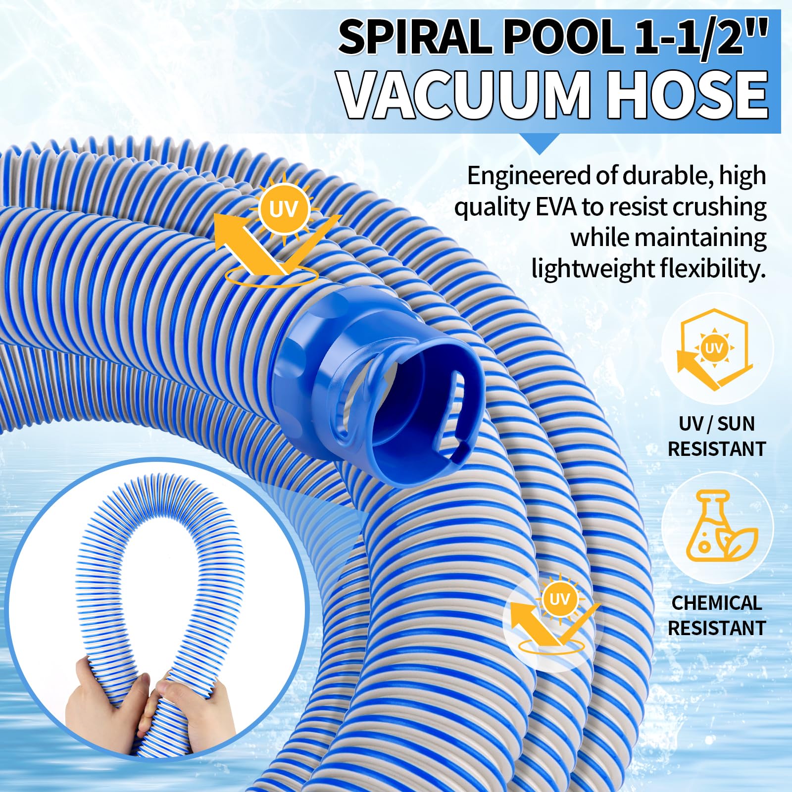 Boltigen Poolreiniger-Schlauch für Zodiac MX6 MX8, 99,1 cm Drehverschluss