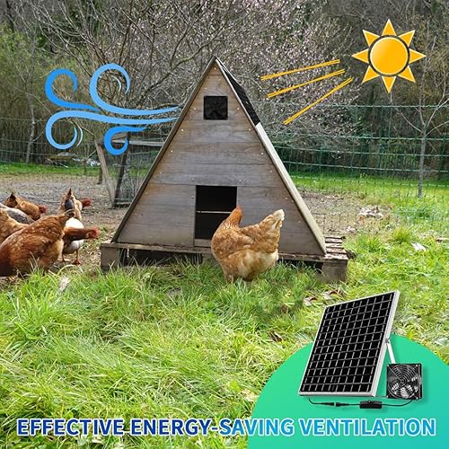 Miniatura 3 de Ventilador solar, panel solar de 15 W + ventilador de CC de alta velocidad con cable de 9.84 pies, ventilación montada en la pared y ventilación de