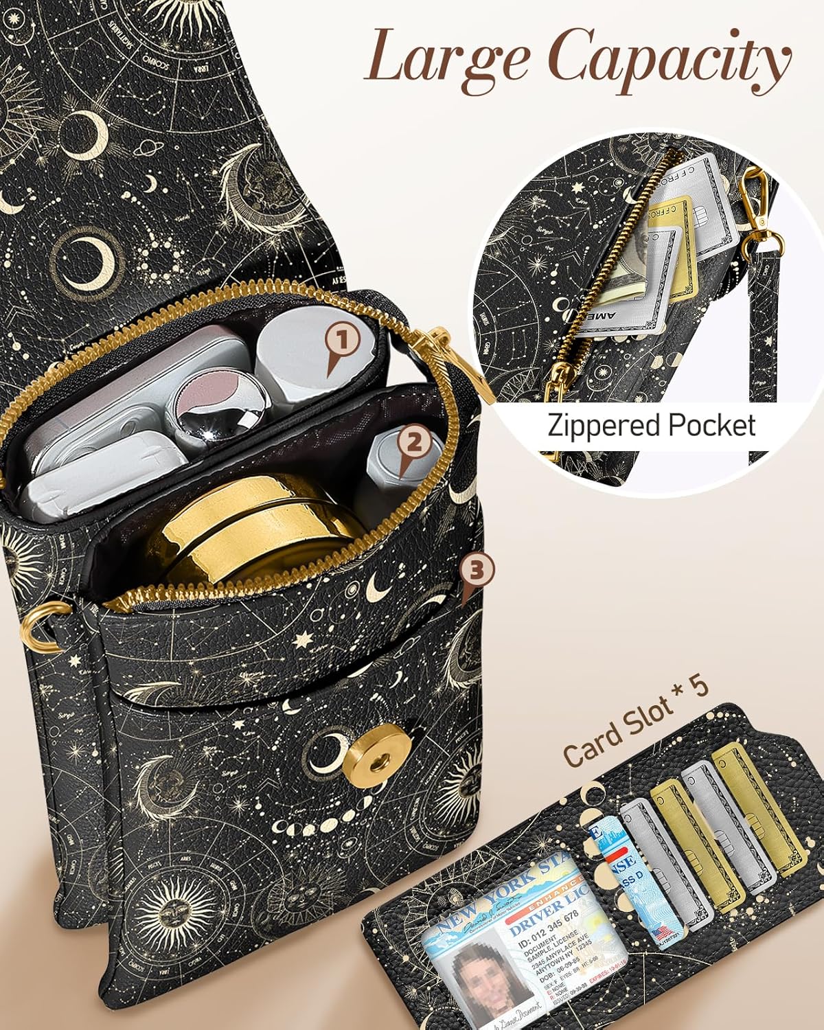 Small Crossbody Phone Purse for Women - Cute Cell Phone Wallet Leather Cross Body Bags with Card Holder Slot - Image 5