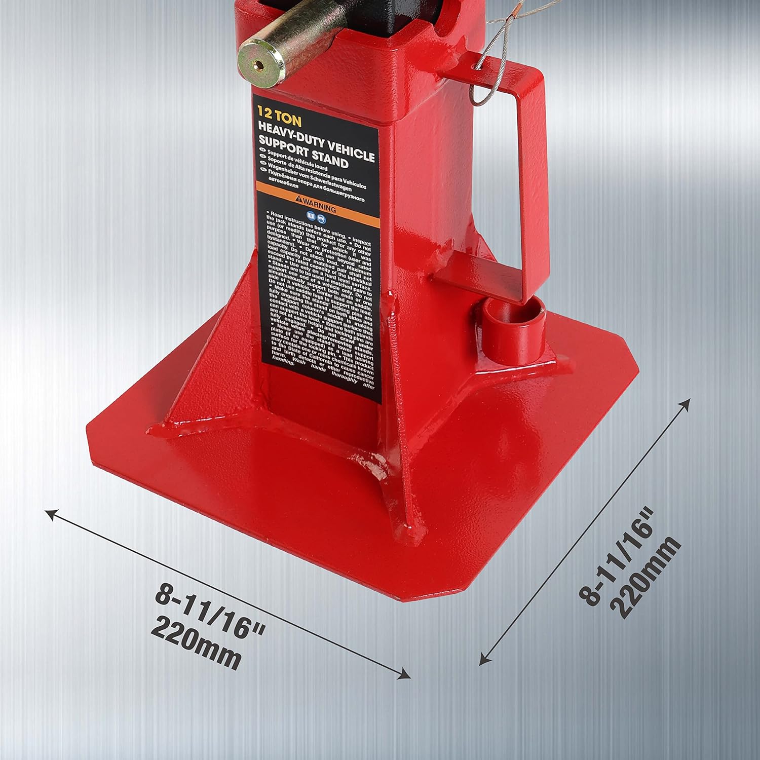 TCE ATZ120005U Torin Heavy Duty Car Jack Stand with Lock, 12 Ton (26,400 lb) Capacity, Red, 1 Pair